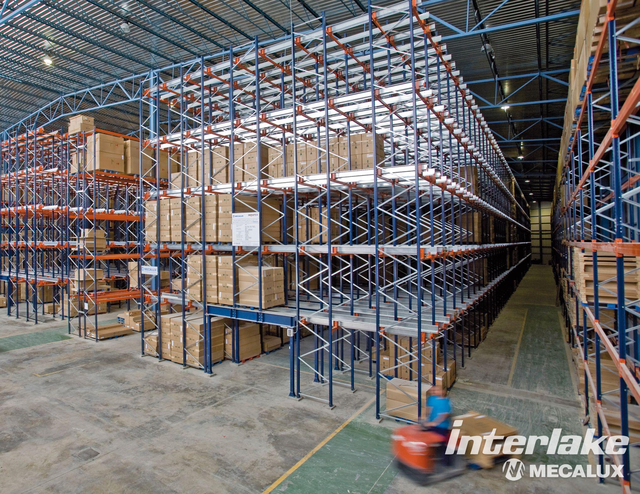 Drive-in rack system empty lanes — ready for installation