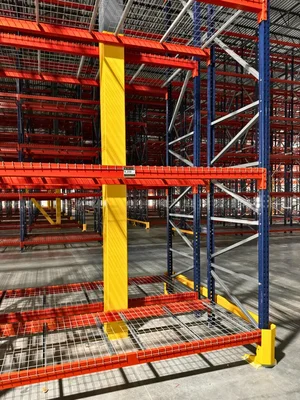 Drive-in rack deep lane aisle — Orozco's Racks installation South Texas