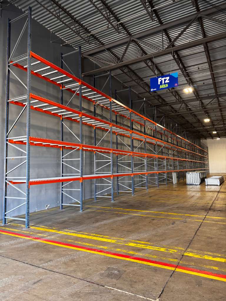 Wide span shelving installation — Orozco's Racks South Texas
